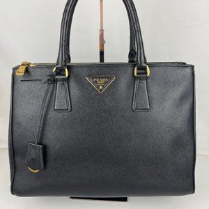 Prada Saffiano Lux Medium Double Zip Tote - Authenticity Certified